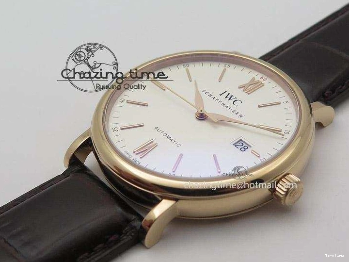 MIROTIME 0220 Modern Portofino SCHAFFHAUSEN RG MKF 1:1 V2 Best Edition White Dial On Brown Leather Strap A 7344